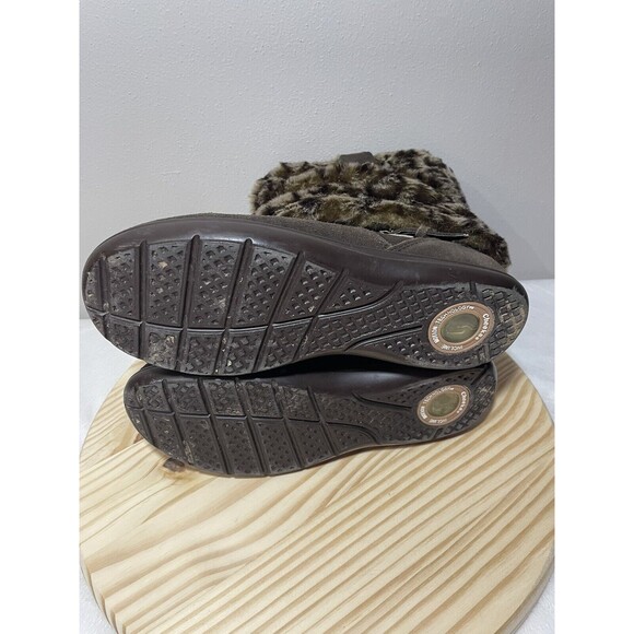 Cheeks by Tony Little Designs W’s Leather Boots, Removable Animal Print Cuff S-8 - Picture 8 of 10